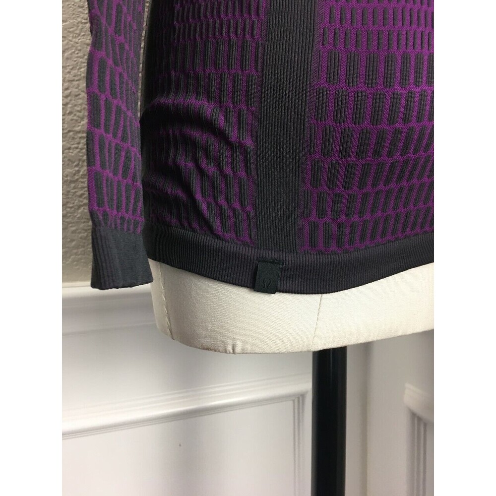 EUC lululemon athletica Long Sleeve Performance Top - Deep Purple with Black - Picture 7 of 7